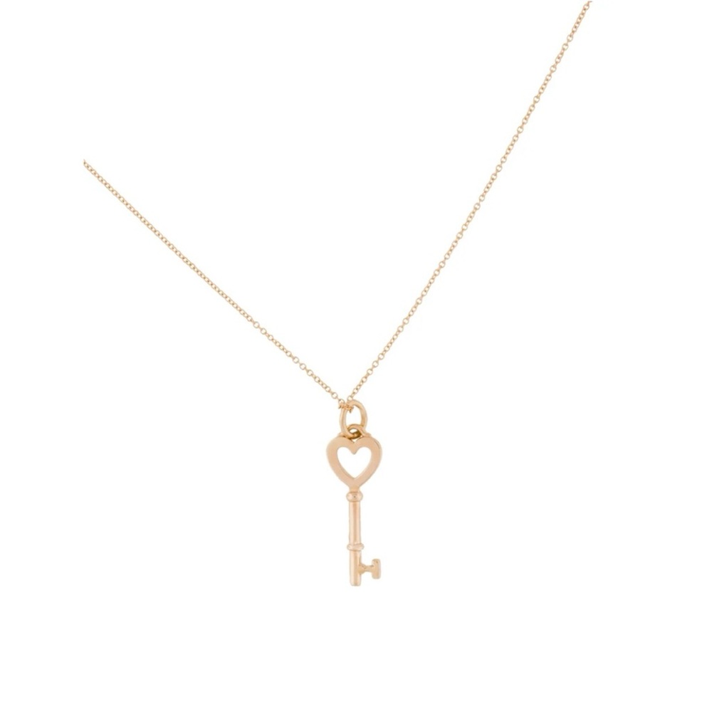 Tiffany & Co heart key 18k rose gold necklace
